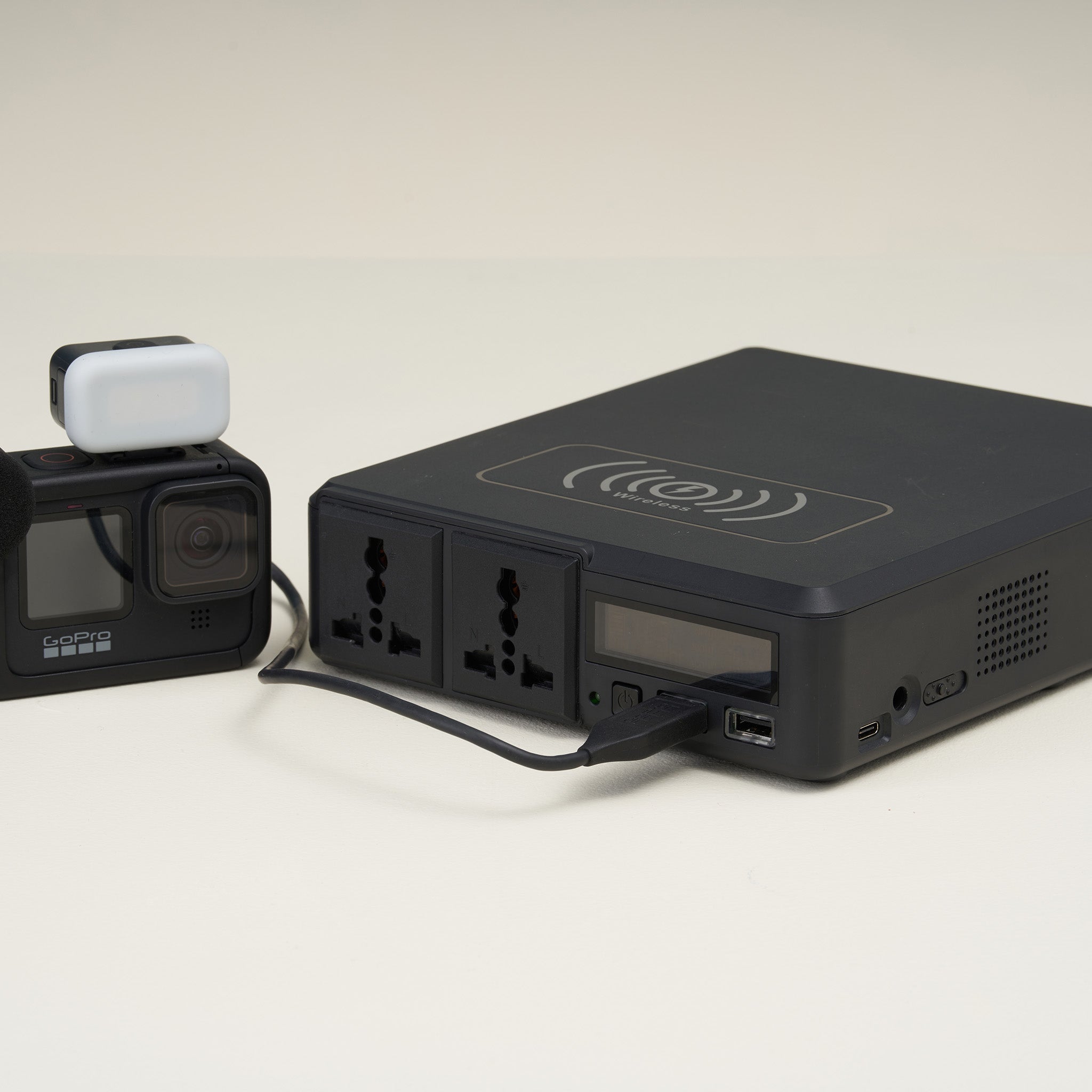 Homie - Portable AC/DC/USB/Wireless Power Supply with Digital Display